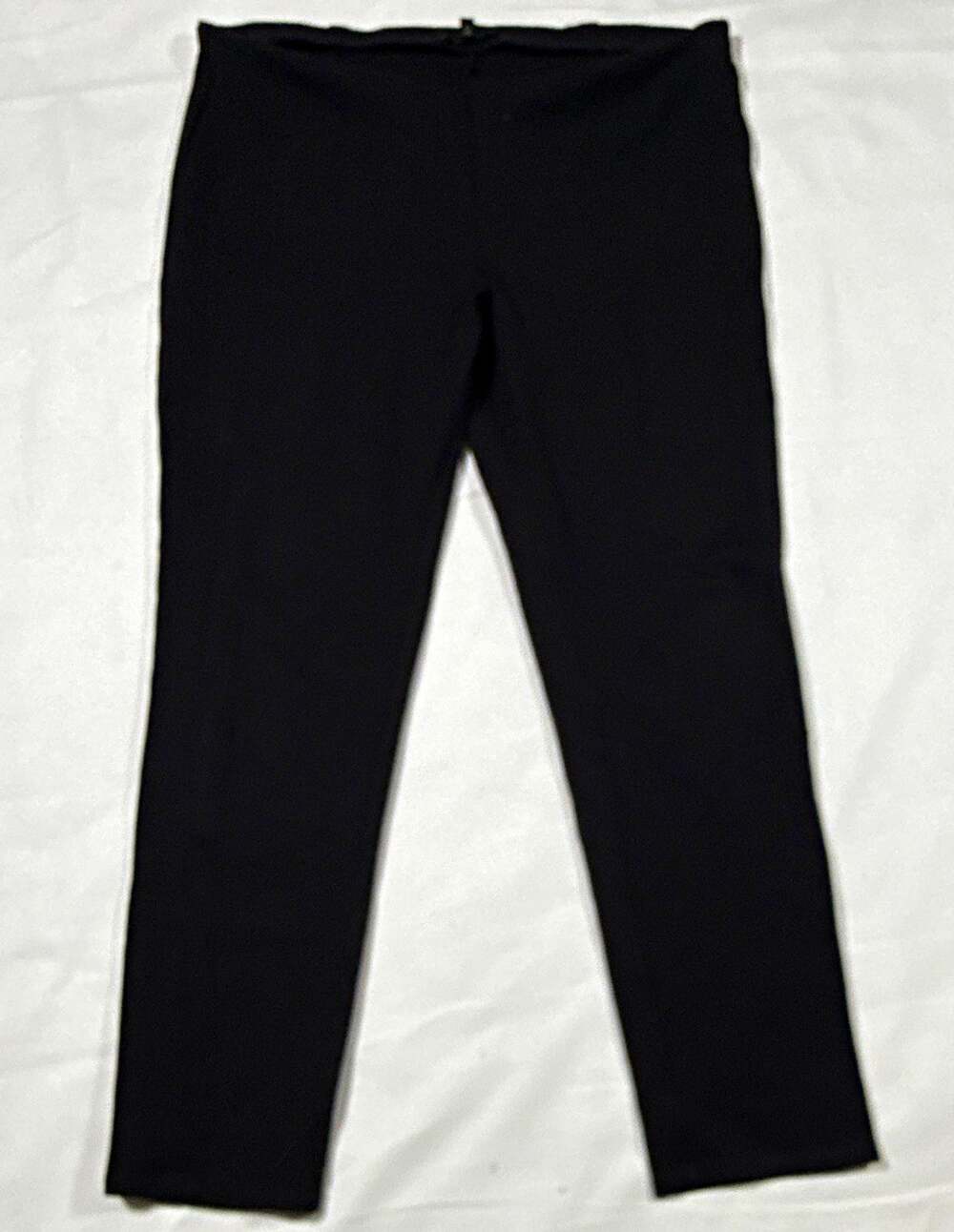 Eileen Fisher Women’s Black Knit Straight Leg Pull-On Dress Pants M 27 Inseam